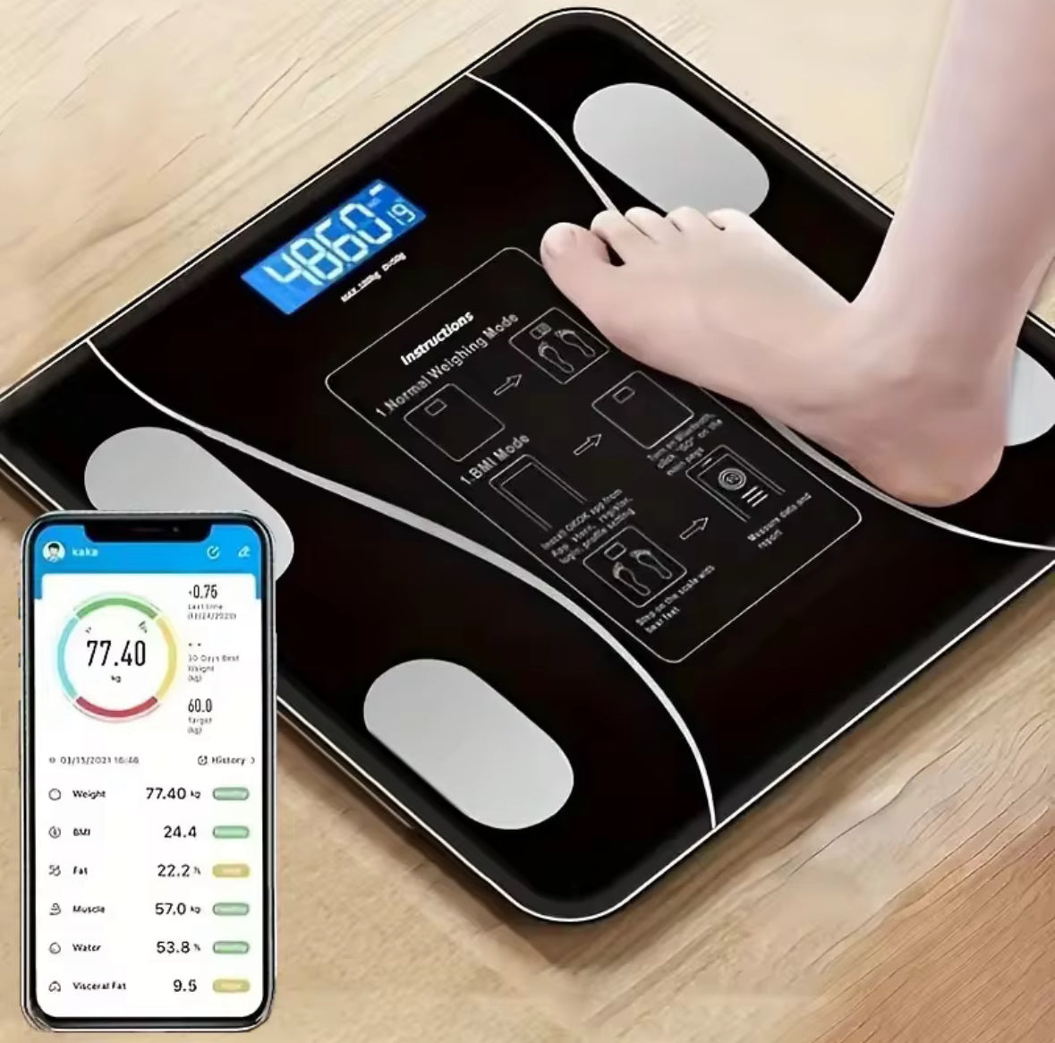 Smart Body Scale - 12 Metrics Tracker
